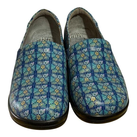 Alegria Keli KEL-7602 Floral Blue Mosiac Slip On Nursing Shoes Women's 9.5 - Picture 4 of 9